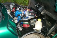 Engine installed in car.